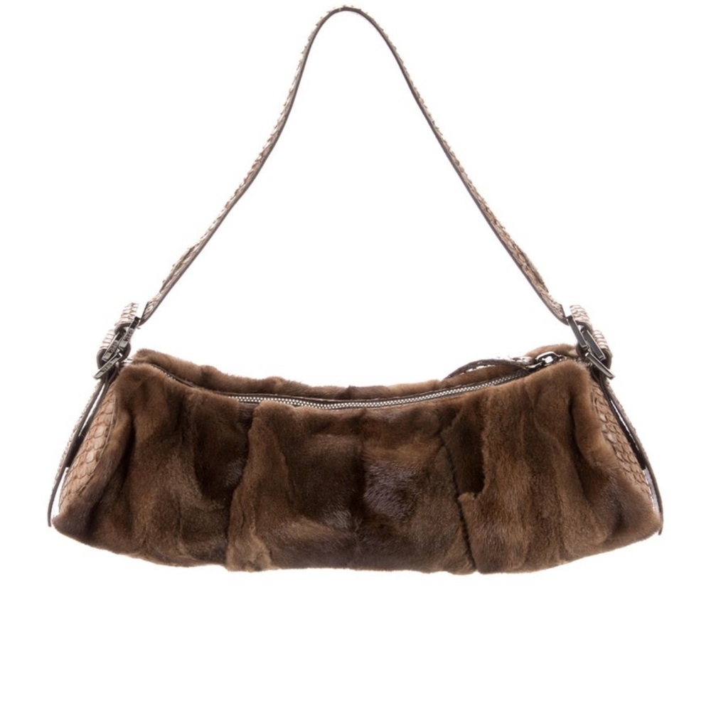 Luxurious Brown Fur Shoulder Bag
